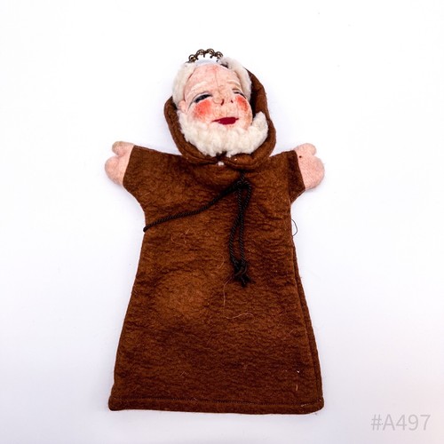 Vintage Handpuppe Mönch für Kasperletheater, Handspielpuppe (19 x 31 cm) - Picture 3 of 13
