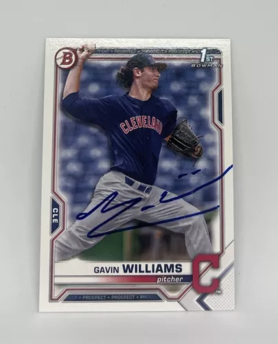 Gavin Williams 2021 Bowman Paper 1st IP Auto 