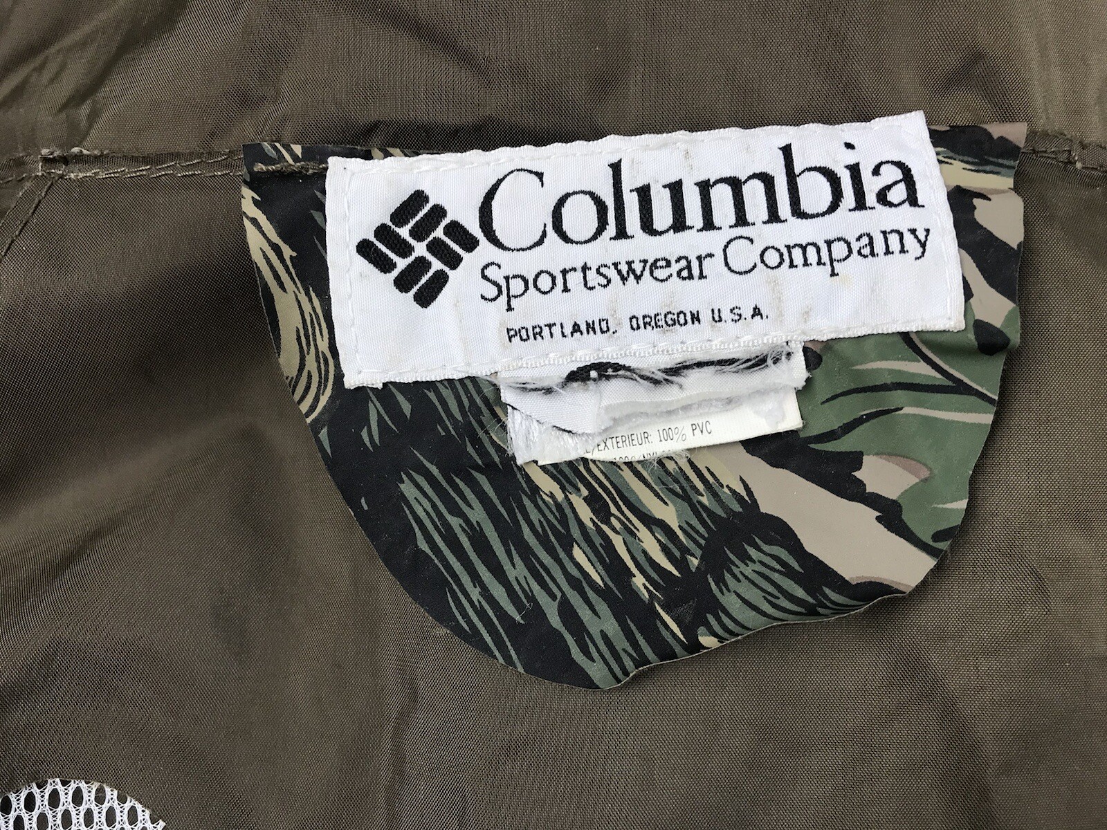 Columbia Sportswear PVC Nylon Mossy Oak Original Rain Suit Jacket Pants