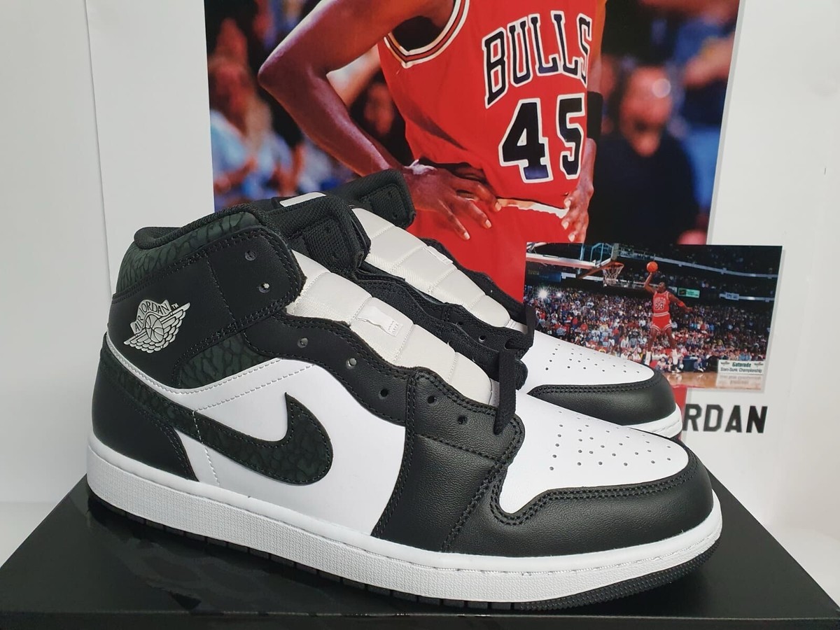 Nike Air Jordan 1 Mid SE Panda Elephant Men's UK 9 EUR 44 (FB9911