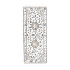 2'7 x 6'9 Wool & Silk Medallion Design 250 KPSI Nain Hand Made Runner Rug G11191