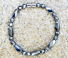 Men  s Women  s 100 Magnetic Hematite Bracelet Anklet Necklace 1 Row USA Handmade