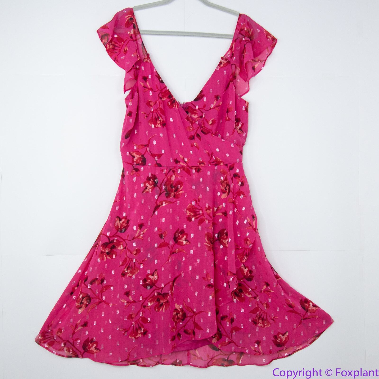 NEW White House Black Market Floral Cold-Shoulder Dress, 6, Barbie pink