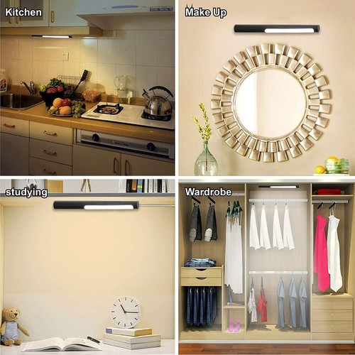 Light LED Wireless Portable USB Rechargeable Closet Cupboard Night Light Black - Picture 8 of 8
