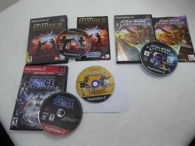 Lot of 4 Star Wars Racer Revenge Starfighter Episode III The force unleashed PS2