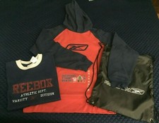 NWOT Boys Reebok combo hoodie, shirt Sz Medium and drawstring bag