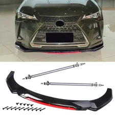 Front Bumper Lip Spoiler Splitter Body Kit Black+ Red For Lexus NX250 NX300