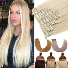 100 RUSSIAN Clip in Human Hair Extensions Full Head 100 Real Remy Hair Ombre A