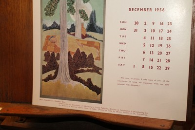 december-1956-calendar-indian-art-religious-print-maha-parinirvana-ebay