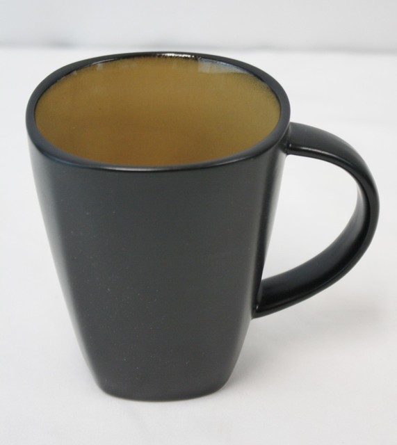 New Gibson Everyday Soho Lounge Coffee Mugs Taupe and Creme Set of 4 eBay