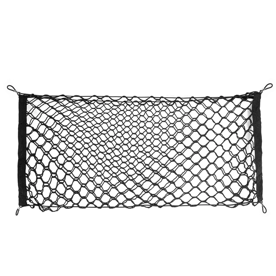 Car Trunk Cargo Net Pocket Elastic Mesh Organizer Truck SUV Universal 4 Hook Bag - Image 2 of 4