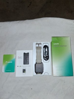 Letsfit IW1 Smartwatch Touchscreen Fitness Tracker Grey Silicone Band 33mm