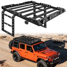 400lbs Roof Rack Cargo Basket For 2007-2018 Jeep Wrangler Jk Jku Wladderlights