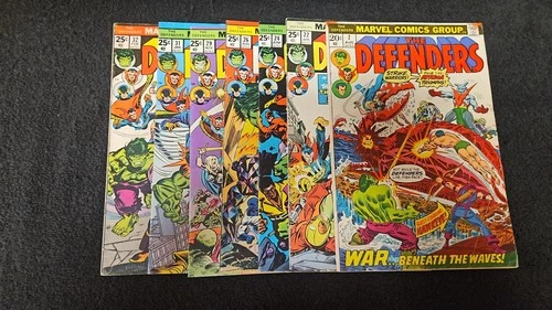 1973 MARVEL COMICS THE DEFENDERS LOT OF 7 (#7-32) MIXED GRADE VINTAGE HULK MCU