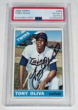 1966 Topps Tony Oliva #450 PSA 4 AUTO 8 Baseball Card HOF Twins Rare