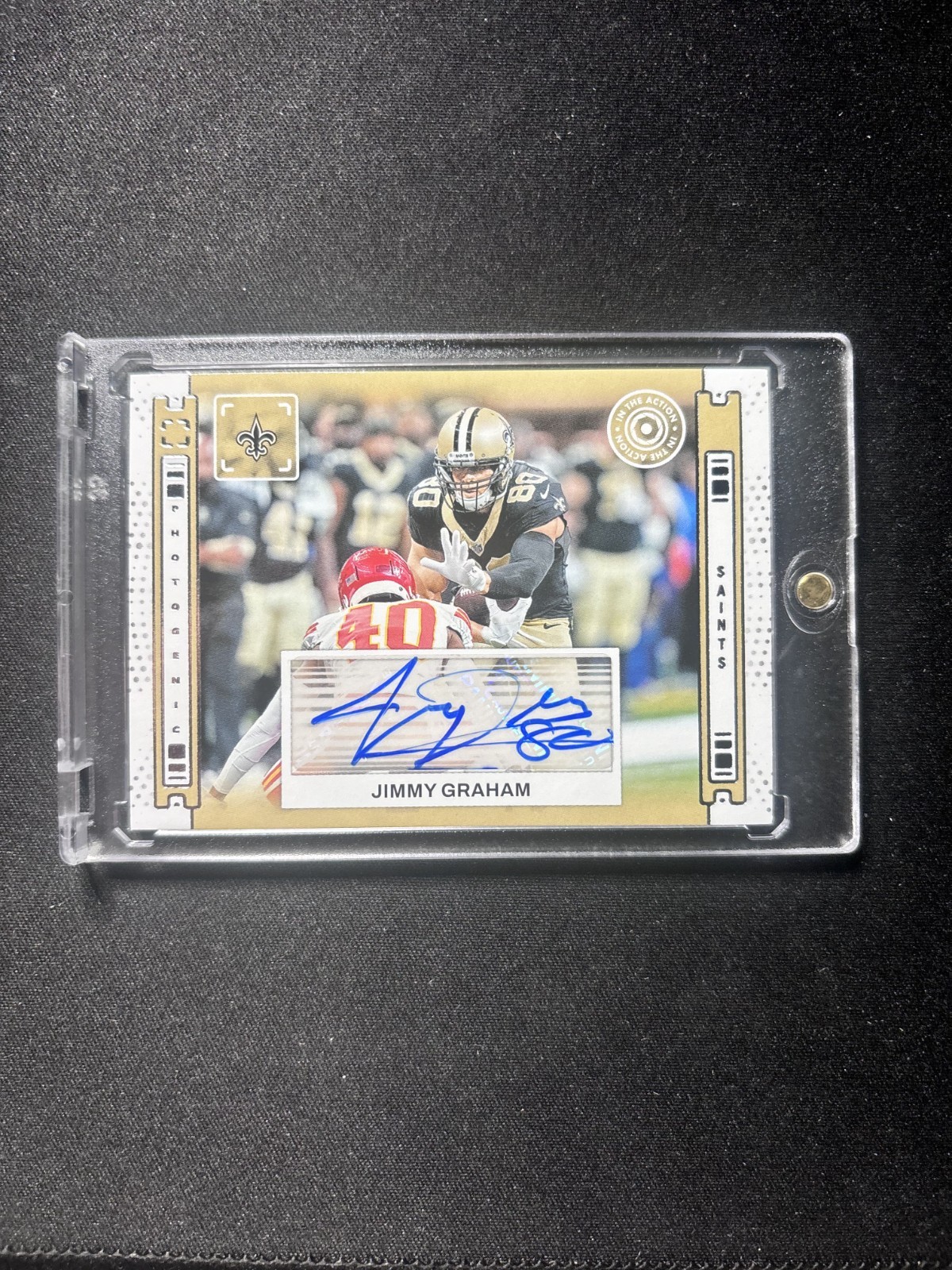 2024 Panini Photogenic Jimmy Graham Auto In the Action #IAA-JGR (AU) Saints
