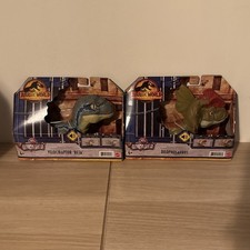 Jurassic World Dominion Rowdy Roars Dinosaur Figure Dilophosaurus Velociraptor