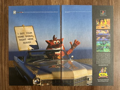 CTR Crash Team Racing Sony PlayStation 2 Video Game Vintage Print Ad Wall Art