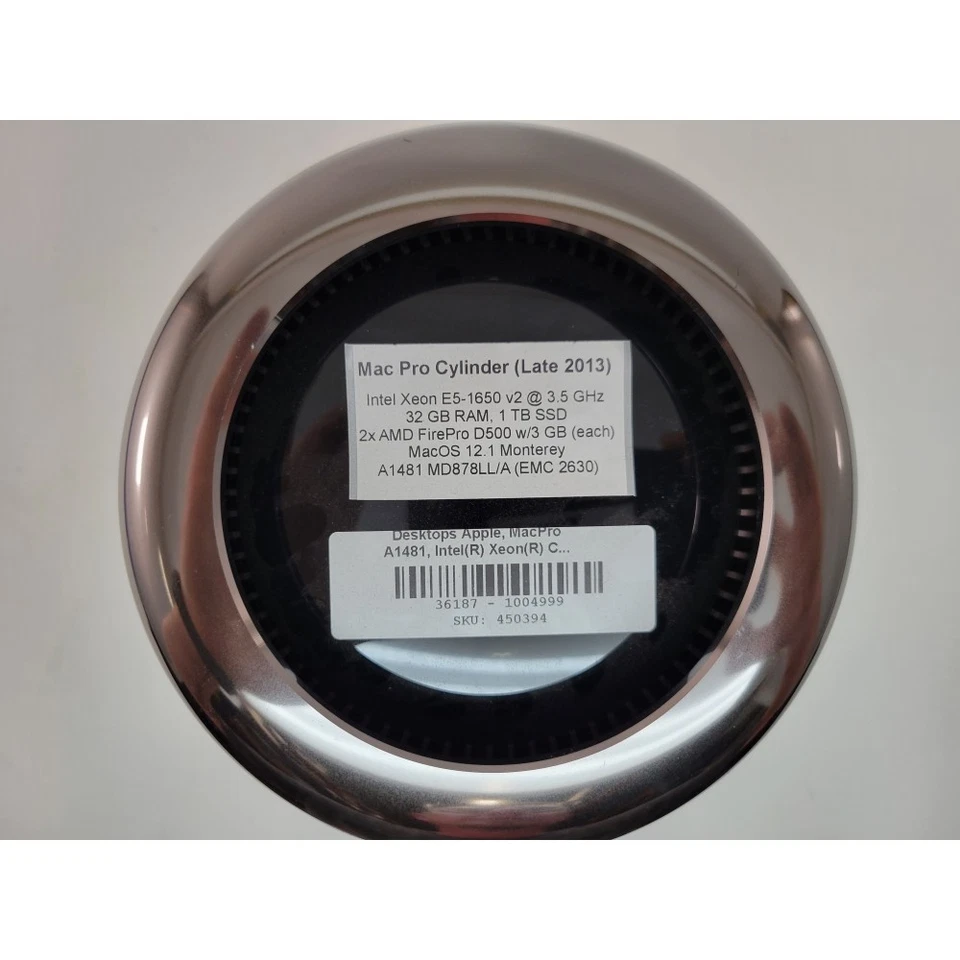 Apple Mac Pro A1481 MD878LL/A Intel Xeon E5-1650 v2 @ 3.50GHz -32GB RAM- 1TB SSD - Image 2 of 4