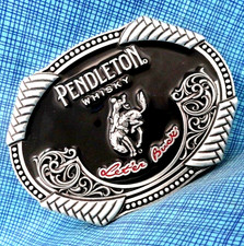 Pendleton Whisky Promo Belt Buckle Let er Buck 2020 Montana Silversmiths .DBD566