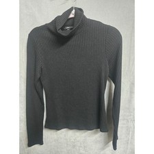 Lulus Black Ribbed Knit Turtleneck Sweater Lo...