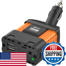 Ampeak 150W Car Power Inverter 12V Dc To 120V Ac Converter Plug In Adapter 4.8A