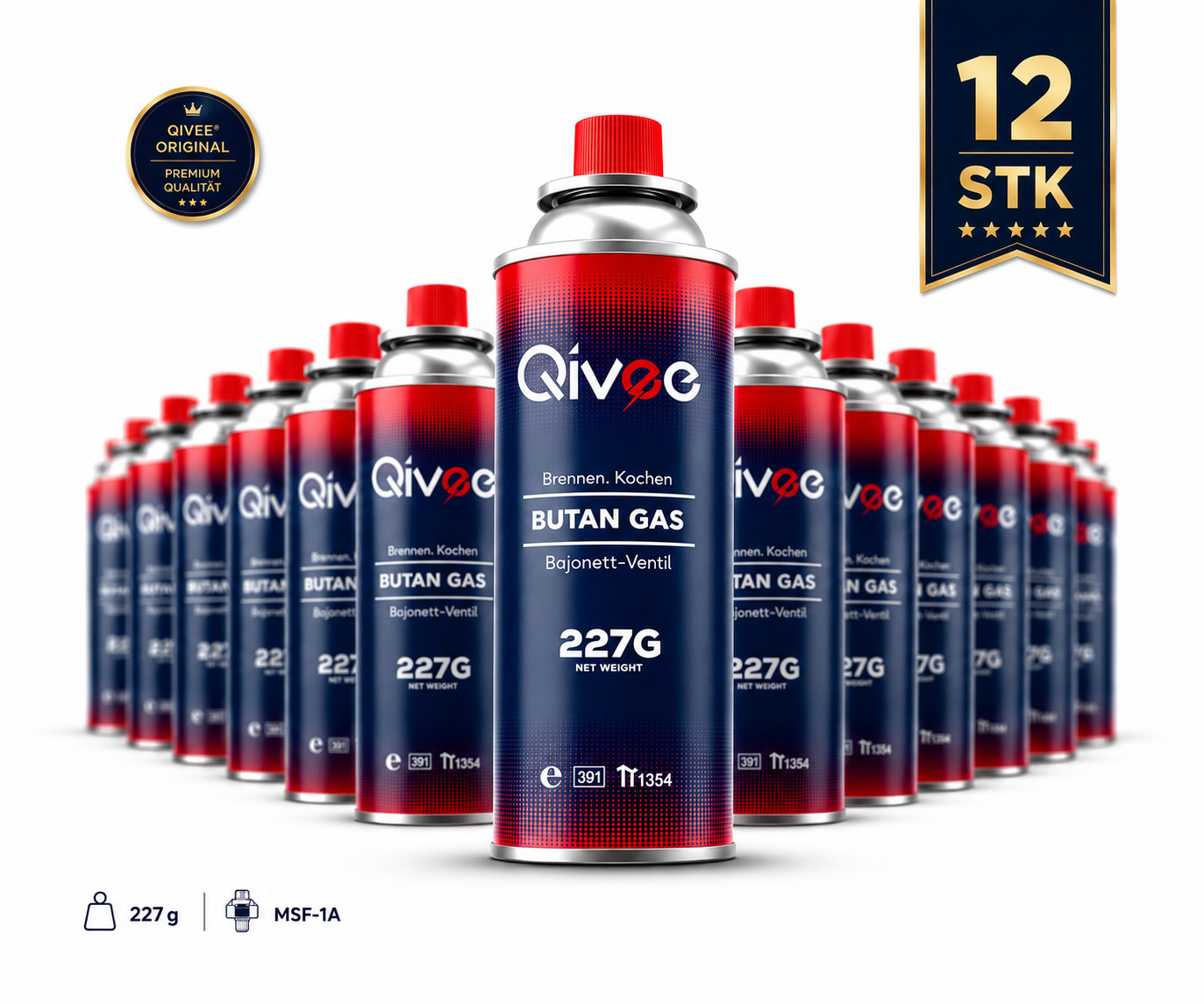 Qivee Q64 Butane Gas Cartridge 227g