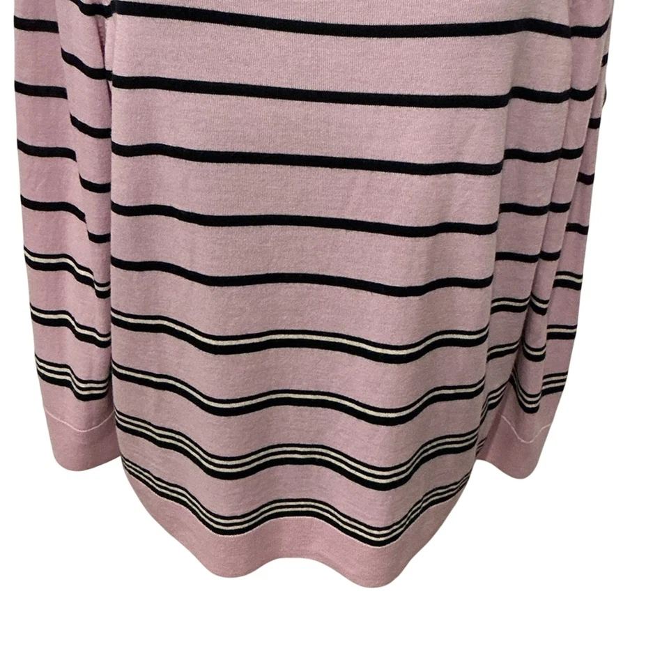 Talbots Woman’s Petites Lavender 100%  Merino Wool Stripes Sweater Size 3XP - Image 4 of 4