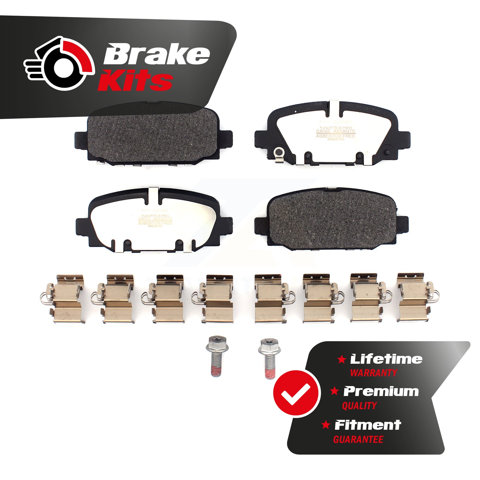 Rear Semi-Metallic Brake Pads Set For 2017-2023 Jeep Compass With Code BR3