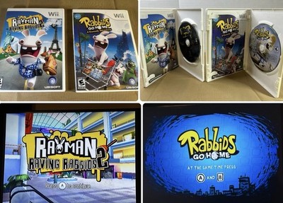 Rabbids Go Home Comedy Adventure & Rayman Raving Rabbids 2 (Nintendo Wii) Tested