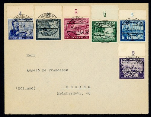 Germany - 1944 - Envelope franked with the series Cameratismo (Michel 888/893)