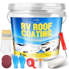 RV Roof Coating White - 1 Gallon Flexible RV Roof Sealant for EPDM, TPO, Fibergl