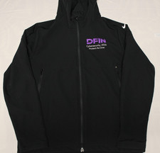 Nike Men's Black Softshell Hooded Water Repellent Golf Jacket DFIN embroidered
