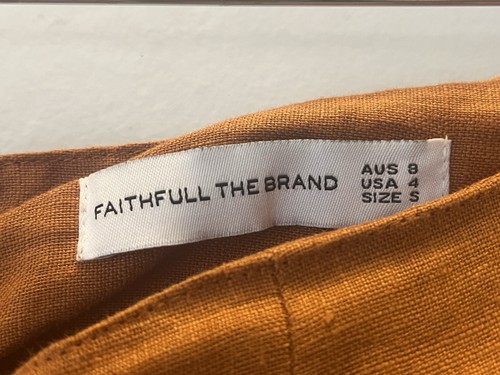 Revolve Faithful the Brand Ottavio Linen Wide Leg Pant Slits Women's Size US 4 - Picture 5 of 24