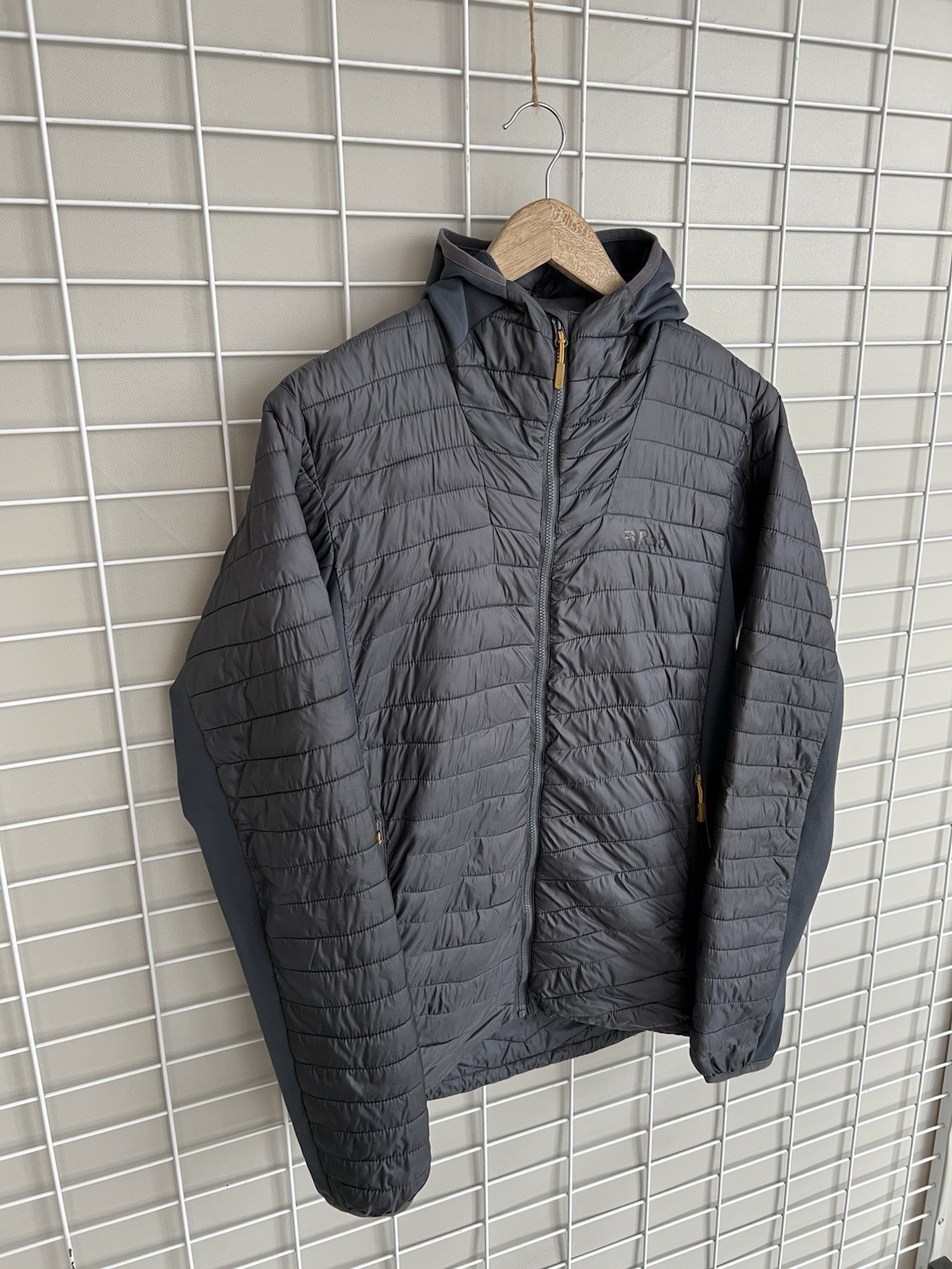Rab Cirrus Flex Hoody Down Puffer Jacket Mens Size S Full Zip Grey Lightweight image 5