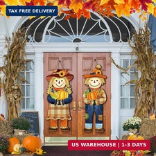 2 Pcs Fall Welcome Sign for Front Porch Thanksgiving Decor Outdoor Autumn Wood