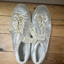 Dunlop Damen Sneaker Low Top Glitzer Silber/W...