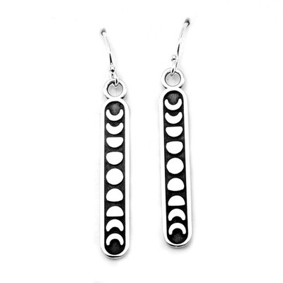 925 Sterling Silver Moon Phase Dangle Earrings Celestial Jewelry Gift for Women