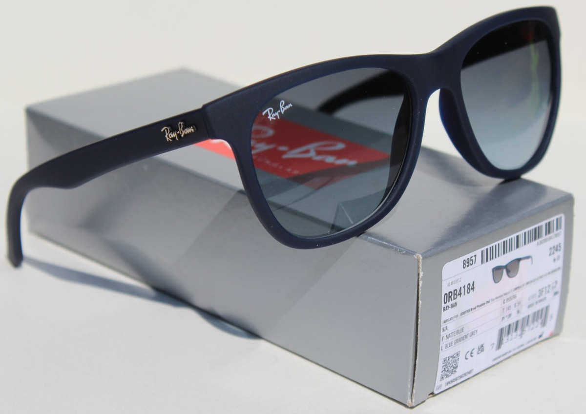 RAY-BAN RB4184 Sunglasses Matte Blue/Blue Gradient Grey 895/96 NEW