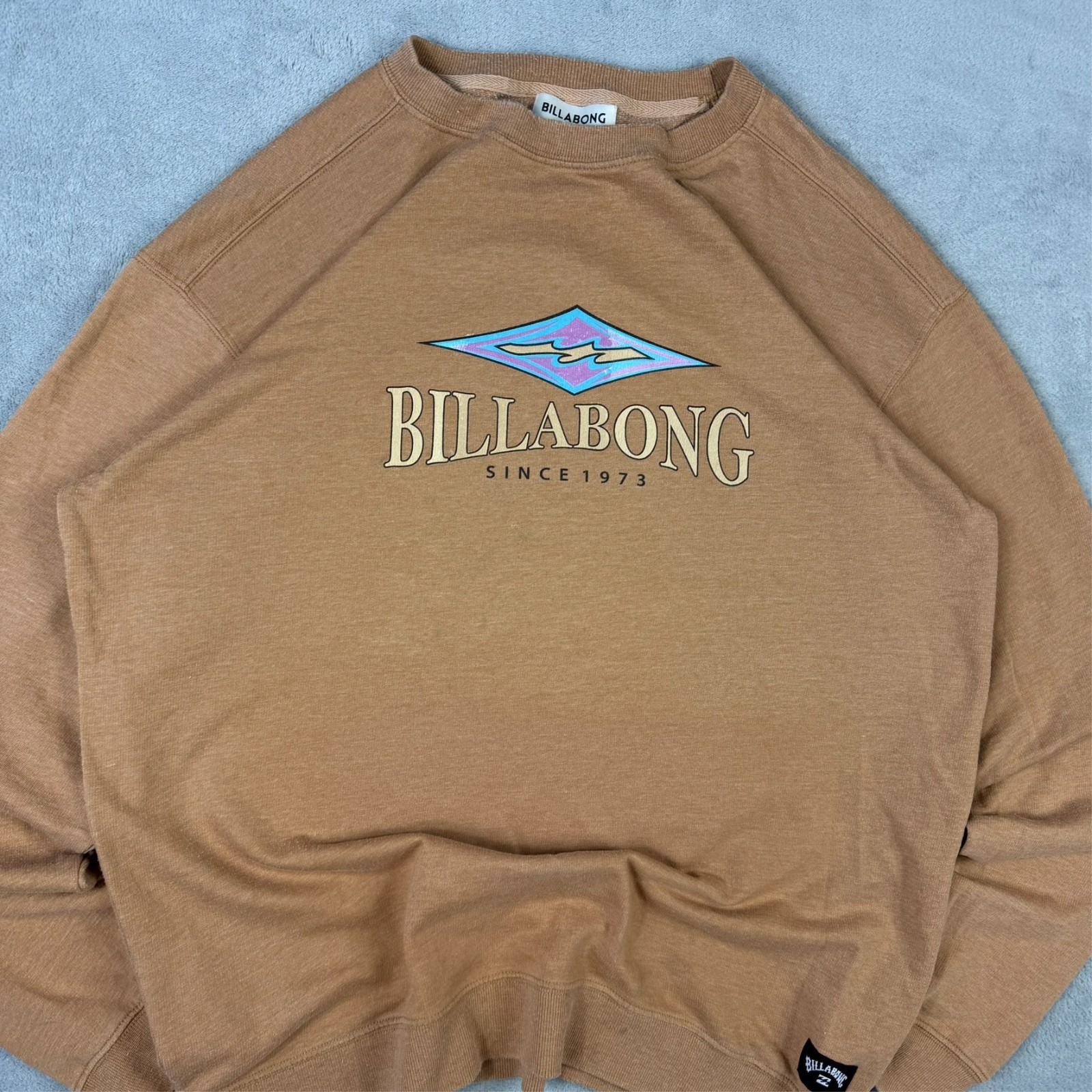 Vintage Billabong Y2K Style Surf Brown Beige Spellout Oversized Large Sweatshirt image 4