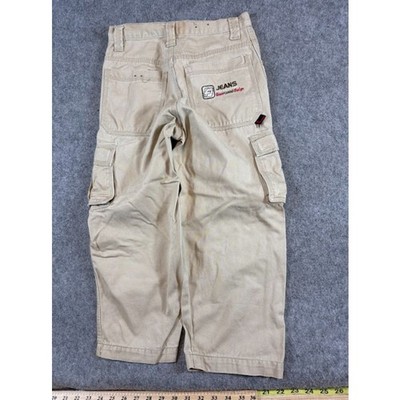 Vintage Y2K Fubu Jeans Baggy Cargo Pants Youth 7x Khaki Utility Skate Streetwear