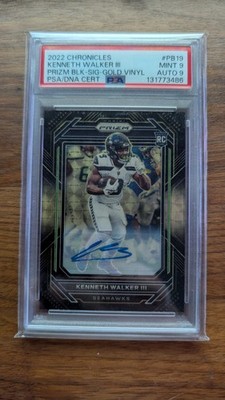 2022 Panini Chronicles - Prizm Black Kenneth Walker III #PB-19 Gold Vinyl...