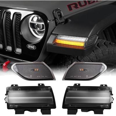 Sequential Flashing Turn Signal Lamp & Side Marker Light Set for Jeep Wrangle...