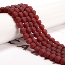 75pcs 10mm Matte Carnelian Round Gemstone Beads for Jewelry Making