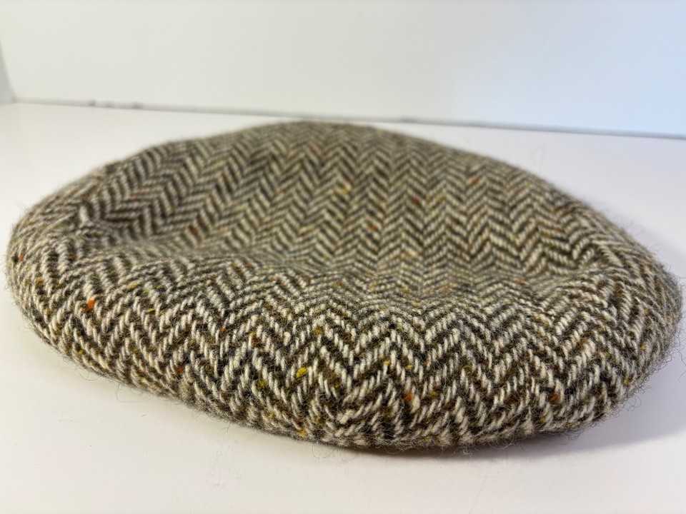 Chapeau Tweed Donegal Irlande Castlebar Vintage - 100% Laine Fait Main, Taille 28, Neuf