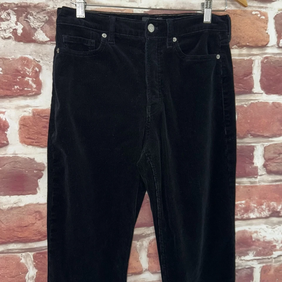 Pantalones Banana Republic Mujer 28 Negro Pana Botón Delantero Elásticos Informales Foto 3 de 4