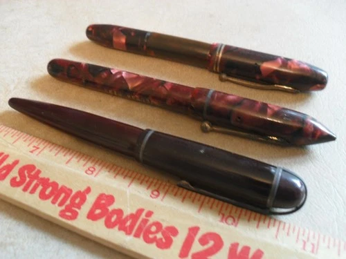 Lot of 3 Vintage Fountain Pens With 14K Gold Nibs - Eversharp - Moore - Traveler image 6