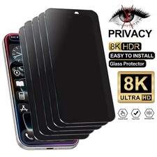 Privacy Screen Protector Anti-Spy Glass for iPhone 17 16 15 14 13 12 11 Pro X XS