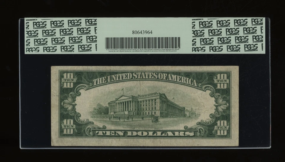 DBR 1934-C $10 FRN Wide Chicago Fr. 2008-Gw PCGS 30 Serial G05932859D - Image 2 of 2