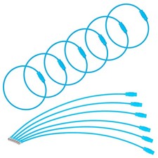 22Pcs Wire Keychain Cable 6 Inch Metal Wire Key Ring Loop Light Blue